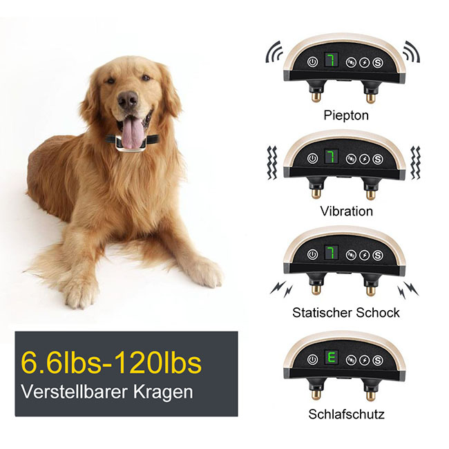 MASBRILL Anti Bell Halsband für Kleine und mittelgroße Hunde Vibration ohne Schock Harmlos 7 verstellbare Stufen hundeerziehung Halsband 