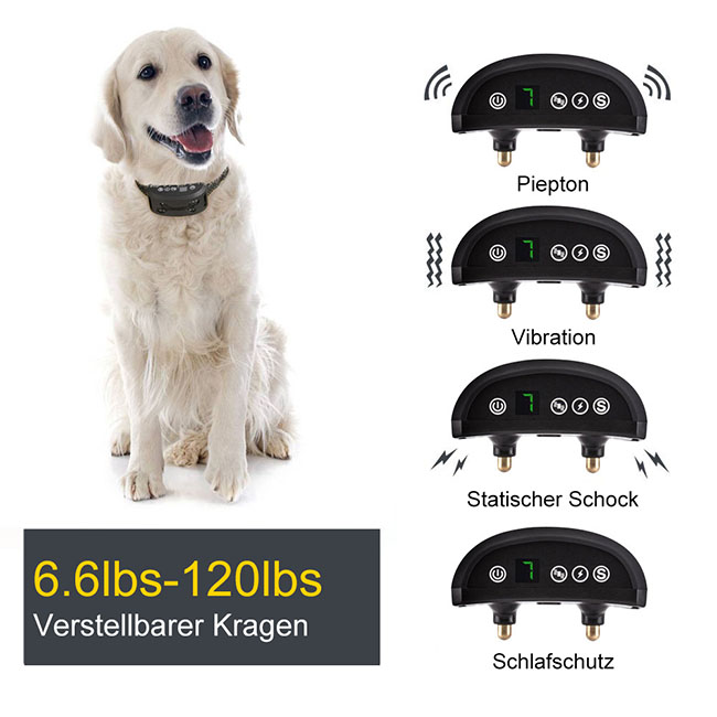 Hunde Anti Bell Halsband für kleine, mittelgroße und große Hunde von Barklo Wasserdichtes Vibrierendes Anti Bell Trainingshilfsmittel (12+ lbs)