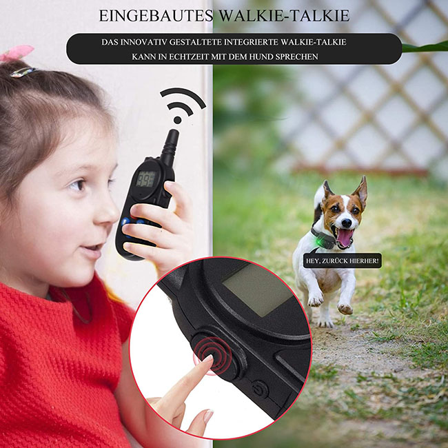 Hundetrainingshalsband mit Walkie-Talkie Fernbedienung Entfernung Bis zu 1000m Für 3 Hunde