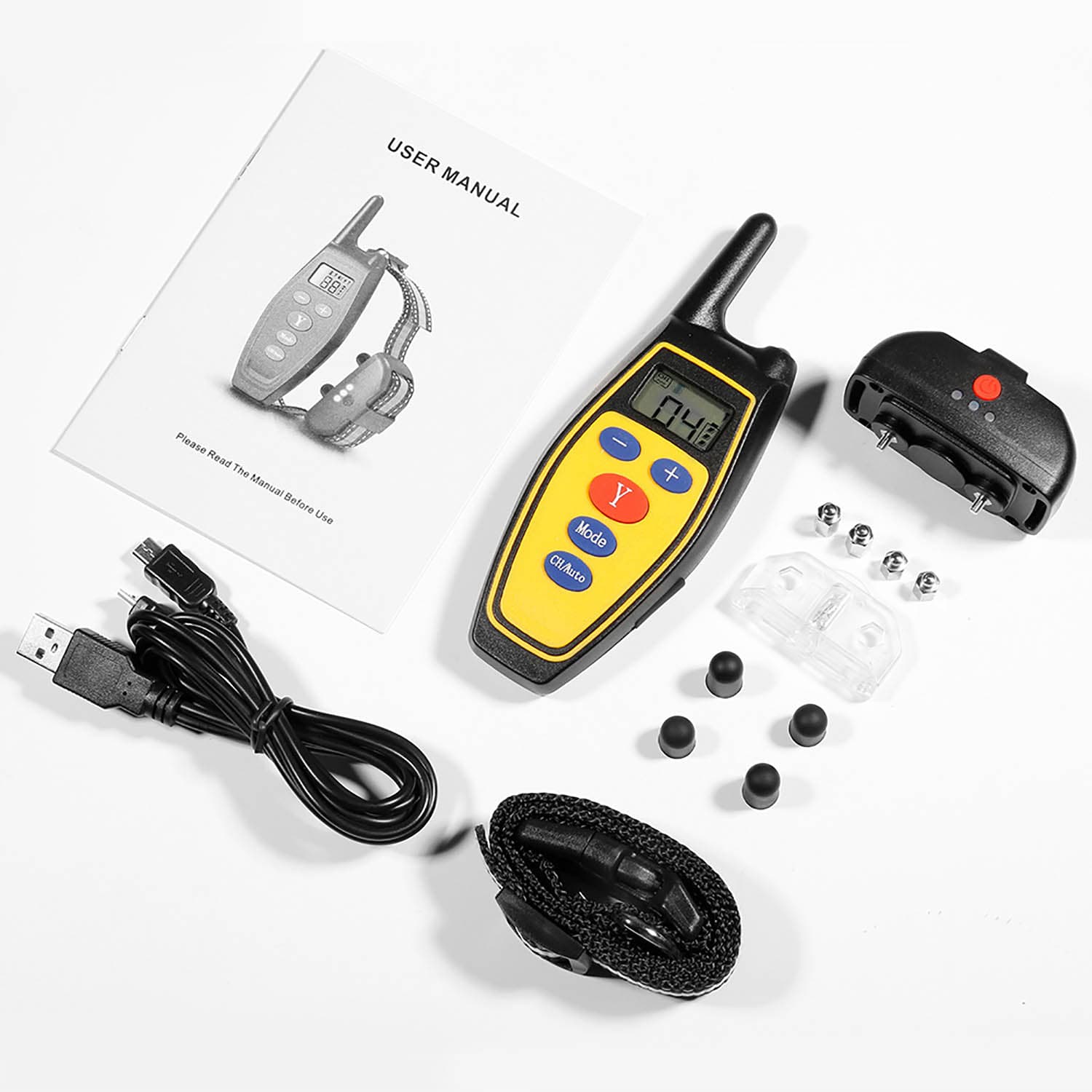 2 in 1 Fernbedienung wasserdichte wiederaufladbare Erziehungshalsband Automatische Anti-Bark für 3 hunde