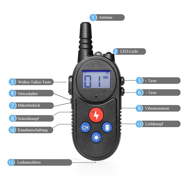 Hundetrainingshalsband mit Walkie-Talkie Fernbedienung Entfernung Bis zu 1000m