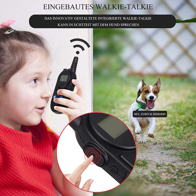 Hundetrainingshalsband mit Walkie-Talkie Fernbedienung Entfernung Bis zu 1000m