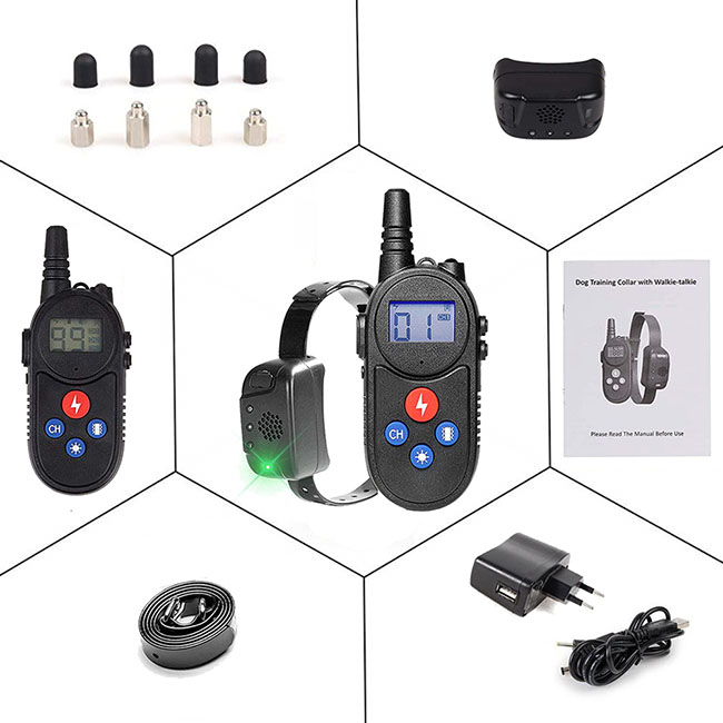 Hundetrainingshalsband mit Walkie-Talkie Fernbedienung Entfernung Bis zu 1000m